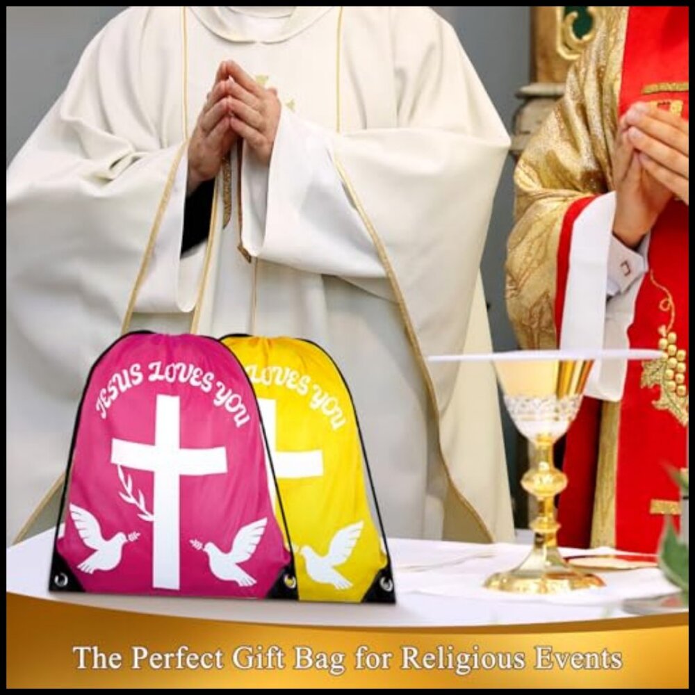 Drawstring Backpack Polyester Daypack Religious I… - image 2